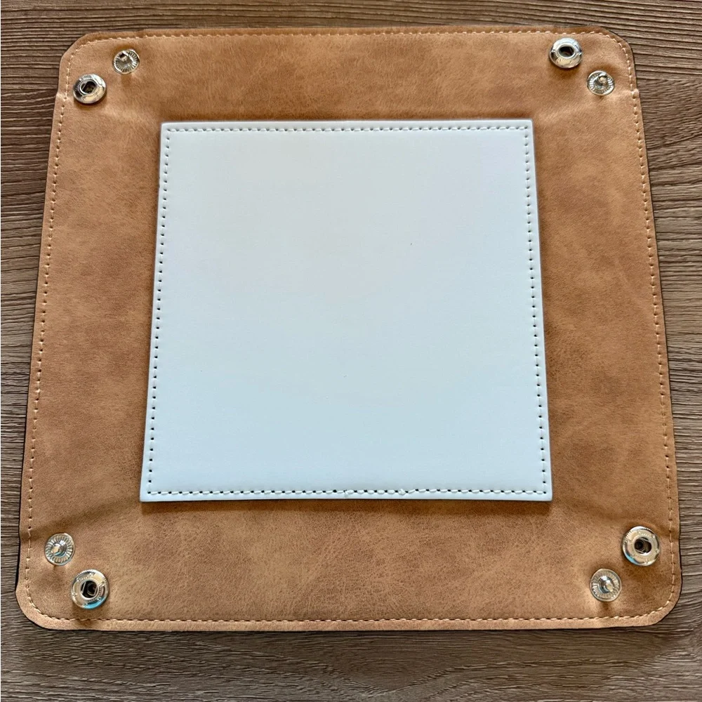 HANDMADE FASHION Foldable PU Leather Accessory Tray With Snap Closure